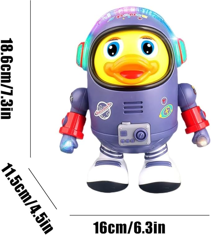 Dancing Space Duck Toy, Cute Space Duck Singing Walking Dancing Toys, Walking Duck Baby Robot, Electric Dancing Duck Toy Baby Musical Toys, Cute Singing Walking Duck Toys with Music LED Lights