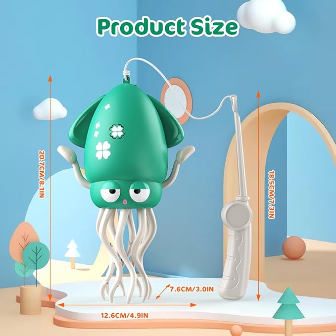 Magic Dancing Octopus Toy - Smart Obstacle-Dodging Robot with LED Light Show & Music, USB Rechargeable Tummy Time Squid Toy for Babies | Electric Crawling Octopus | Interactive Gift for Kids 3+