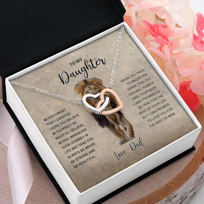 To My Daughter Gift Necklace From Dad or Mom - Badass Daughter Jewelry With Heartfelt Message & Elegant Box