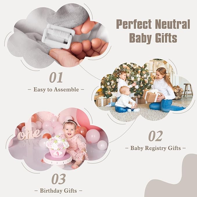 5-in-1 Plush Baby Play Gym, Baby Play Mats, Convertible Baby Gym with Pillow, Tummy time mat, Baby&Ped Bed, 6 Sensory Toys, Baby Activity Center from Newborn to Toddler, Ball Pit, Rectangular Grey