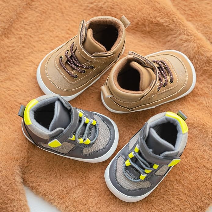CENCIRILY Baby Boys Girls High Top Sneakers Soft Soles Anti Skid Infant Ankle Shoes Toddler Prewalker First Walking Crib Shoes