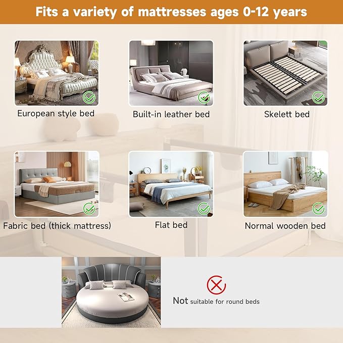 Quick Assembled Bed Rail for Baby, Foldable Toddlers Bed Rails, Height Adjustable Bed Rail Guard, Steady and Safty for King Size Bed (2 Sides 78.7"+1 Side 74.8'')