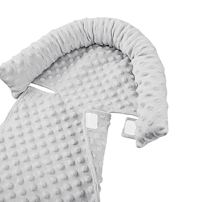 Car Seat Head Support Infant Baby Carseat Head Support & Strap Covers for Newborns Ultra Soft Minky Dotted Fabric Infant Car Seat Insert Perfect for Baby Carseats, Strollers, and Bouncers