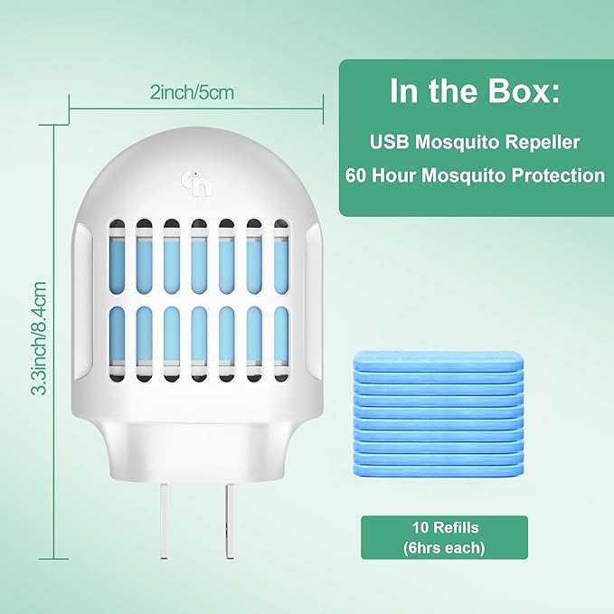 Mosquito Repellent Indoor Use with 20' Mosquito Protection Zone, Plug in Electronic Mosquito Repeller, DEET-Free, for Home, Office