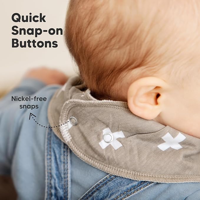 8-Pack Organic Baby Bandana Bibs for Boys, Girls - Super Absorbent Triangle Baby Bibs for Drooling and Teething Infant, 100% Cotton Extra Soft for Newborn, Infant 0-36 Months (Daybreak)