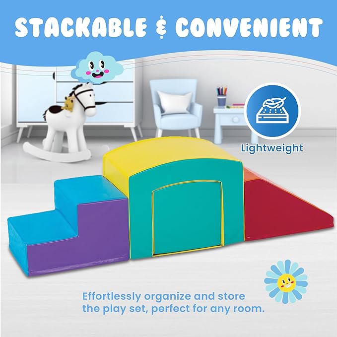 New Bounce Toddler Climbing Toys - Soft Play Set for Kids - Foam Climbing Blocks - Safe Soft Gym Equipment - Great for All Ages
