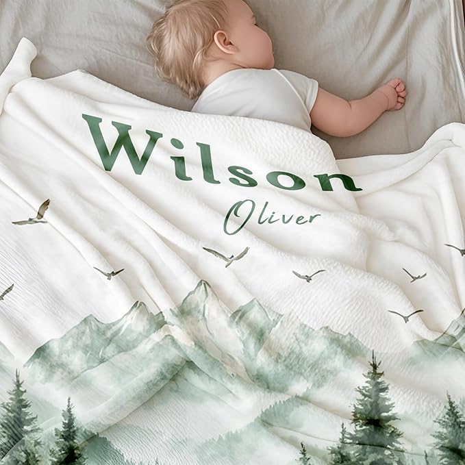Ship Next Day, Personalized Baby Blanket for Boys Girls - Printed in USA, Custom Baby Blanket with Name Super Soft Plush Flannel, Easter Christmas Brithday Gifts for Baby Shower Kids Toddlers Newborn