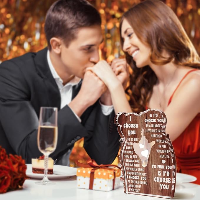 MAMAGIFTREE I Love You Romantic Gifts for Her Him, Wife, Husband, Couple, Boyfriend Girlfriend, Anniversary Wedding Gifts for Women Men - Desk Decor Acrylic Sign