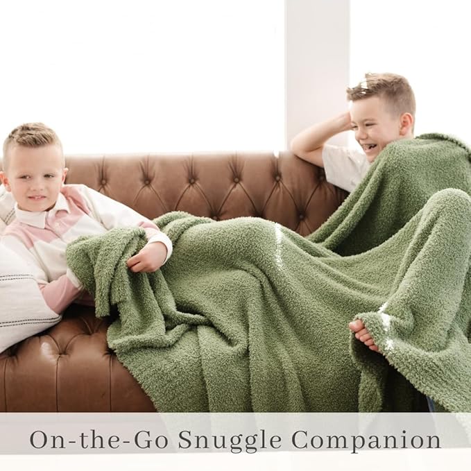 SARANONI Bamboni Luxury Baby Blanket, Breathable & Soft Plush Blanket for Infant Boys & Girls (Olive, Mini 15” x 20”)