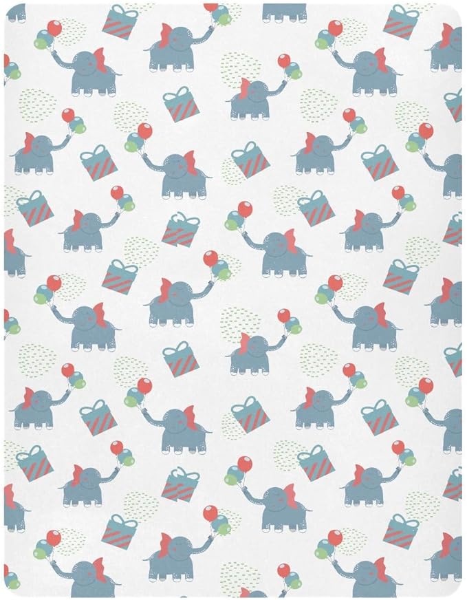 Elephant Gift Crib Sheets for Neutral Bassinet Play Sheets,Sheets Toddler Bed Sheets for Baby Boys Girs 39 * 27 * 5in