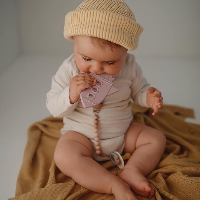 mushie Silicone Baby Teether Toy | Rocket (Cloud)