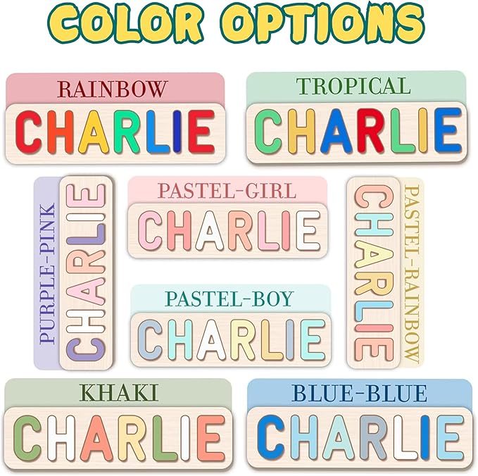 Personalized Name Puzzle for Kids, Custom Baby Toys Gift, Personalized Name Puzzles for Toddlers 1-3, 1st Birthday Gifts for Girl and Boy