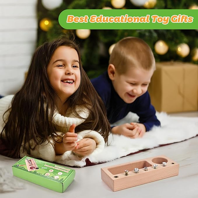 Montessori Screwdriver Board Set, Wooden Montessori Toys for 3 4 5 Year Old, Toddler Screwdriver Toy, Kids Tool Set, Preschool Learning Sensory Toy, Fine Motor Skills Toys