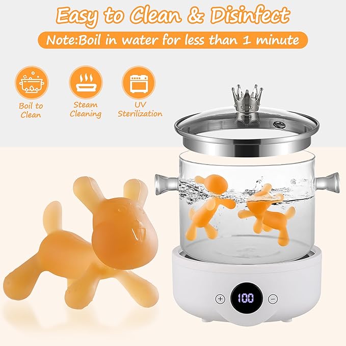WAJIAYON Easter Bunny 2 Pack Amber Oil Baby Teething Toys for Babies,Silicone Baby teethers for Babies 3-6 Months,Freezer BPA Free Soft and Textured Chew Infant Toys Easter Gifts for Boys and Girls