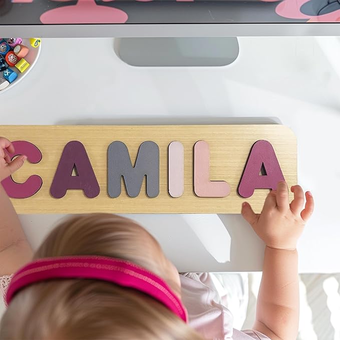 Baby Name Puzzle Personalized,1 Year Old Boy Birthday Gift,Personalized Gifts for Kids,Preschool Puzzles for Kids Ages 3-5,Birthday Gifts for 1 Year Old Baby Girl