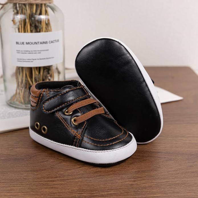 CENCIRILY Baby Boys Girls High Top Sneakers Soft Soles Anti Skid Infant Ankle Shoes Toddler Prewalker First Walking Crib Shoes