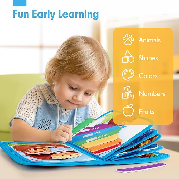 hahaland Noah's Ark Toy Busy Book for Toddlers 1-3 - Baptism Gifts for Boys Girls - Montessori Toys for 1 Year Old, Sensory Early Learning Educational One Year Old Boy Birthday Christmas Toddler Gifts
