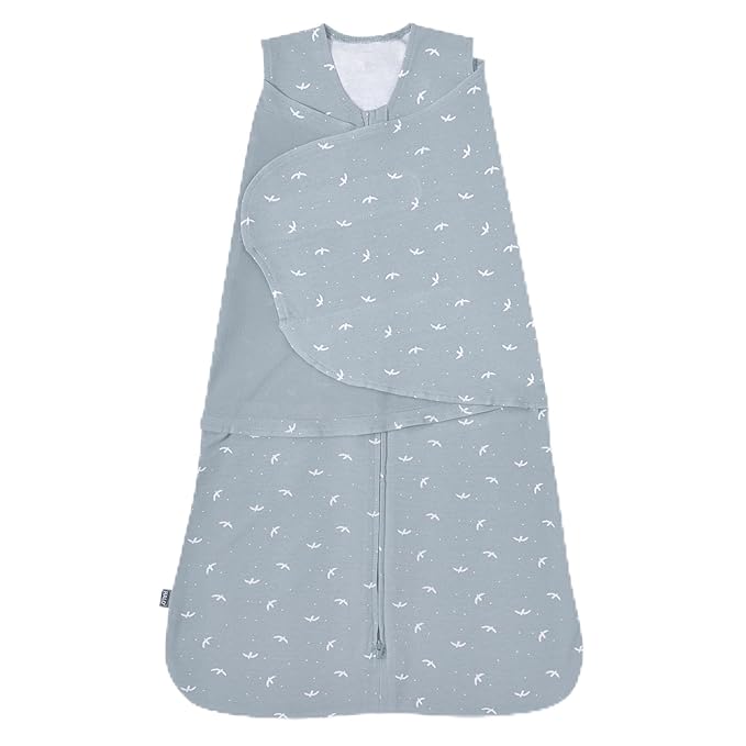 HALO 100% Cotton Sleepsack Swaddle, 3-Way Adjustable Wearable Blanket, TOG 1.5, Birds, Small, 3-6 Months