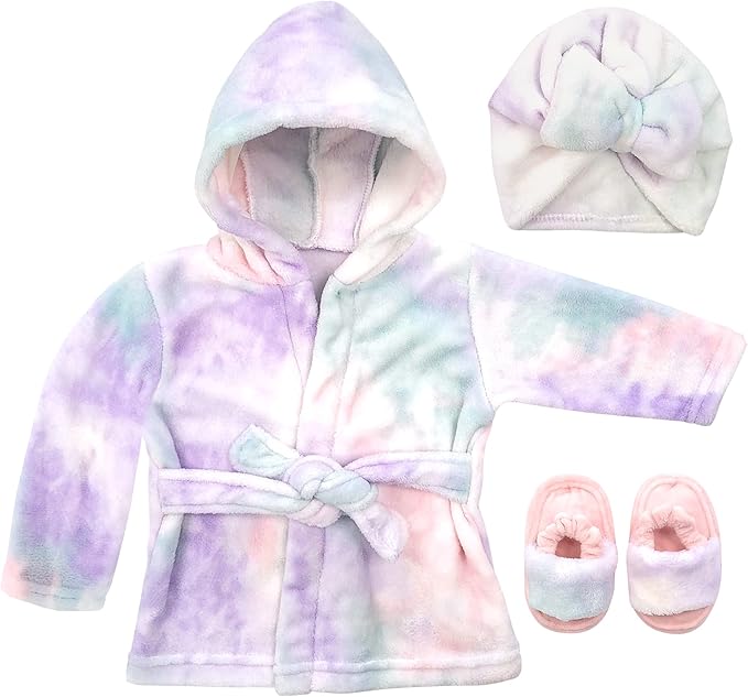 Rising Star Baby Toddler Robe Or Kids Robe for Girls and Boys - Kids & Baby Bath Robe Spa Set with Washcloth or Slippers