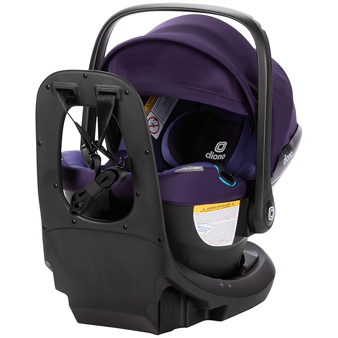 Diono LiteClik30 XT SafePlus Infant Car Seat and Base, Rear-Facing for Infants 4-30lbs, SafePlus Engineering, with Infant Insert, UPF 50+ Sunshade (Purple Wildberry)