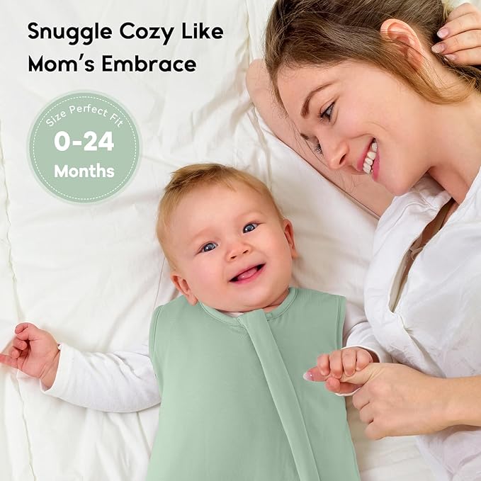 Yoofoss Rayon Made from Bamboo Baby Sleep Sack 18-24 Months 1.0 Tog Baby Wearable Blanket, Super Soft Infant Toddler Sleeping Sack 2-Way Zipper