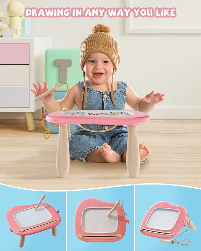 Kikapabi Magnetic Drawing, Doodle Board for Toddlers Age 1-2, Writing Board, Preschool Learning and Educational Toys for 1 2 3 Years Old Girl Boy, Gift for Birthday Christmas New Year