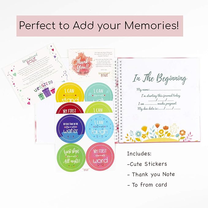 My Pregnancy Journal and Baby Memory Book with Stickers - Baby Scrapbook and Photo Album - Perfect Pregnancy Gifts for First Time Moms - Pregnancy Journal Memory Book