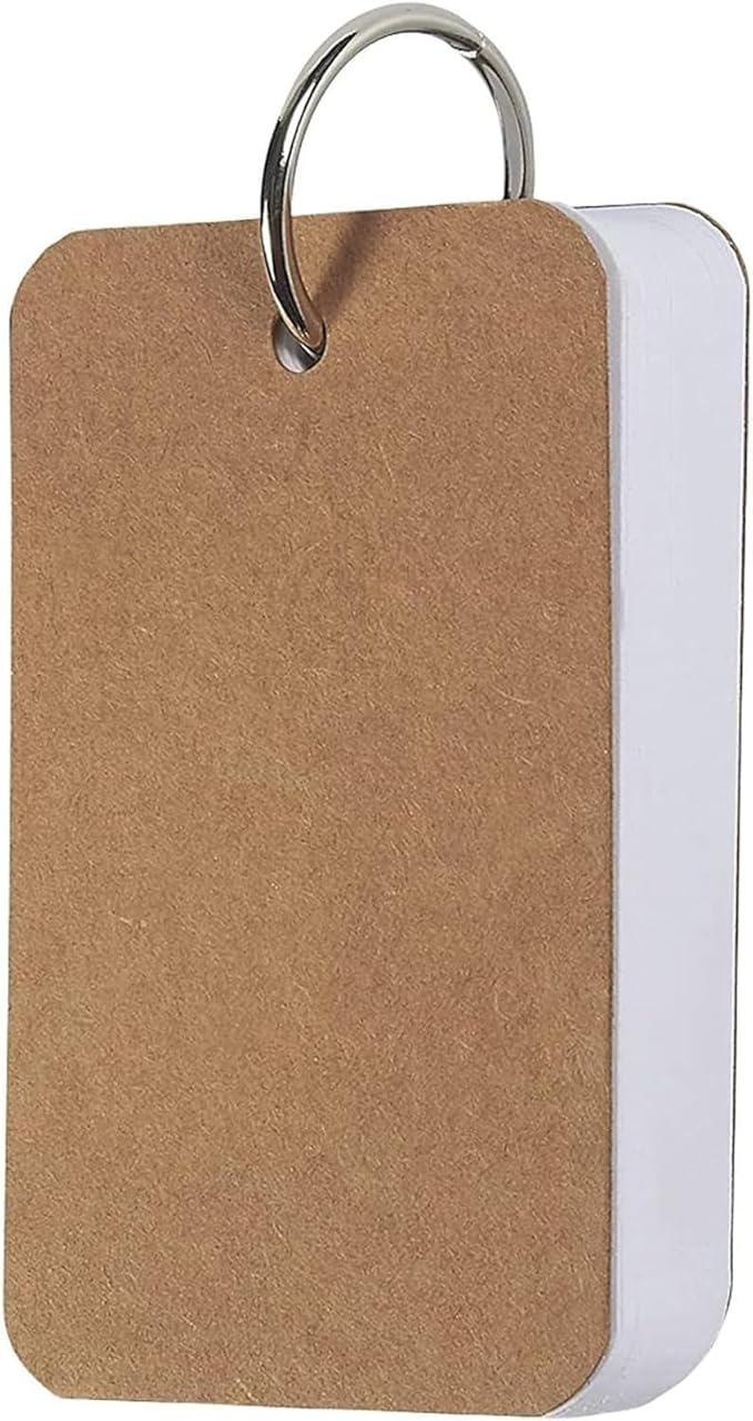 32 Pack Blank Flash Cards with Rings for Studying with 50 Sheets Each, 250gsm Index Notecards (2.2 x 3.5 In)