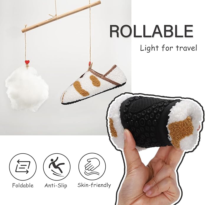 ATHMILE House Slippers for Women Men Indoor Barefoot Slippers Socks Furry Slip on House Shoes Cozy Comfy for Home Bedroom Travel Yoga