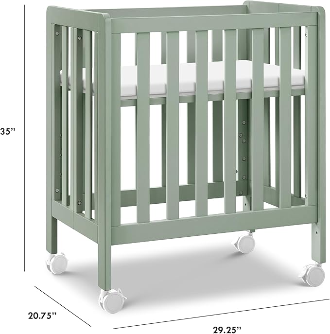 Carter's by DaVinci Colby Grow 6-in-1 Convertible Crib - Portable Bassinet, Full-Size Baby Crib w/Removable Wheels, Toddler Bed, Junior, Full-Size Bed, GREENGUARD Gold Certified, 4 Adjustable Heights