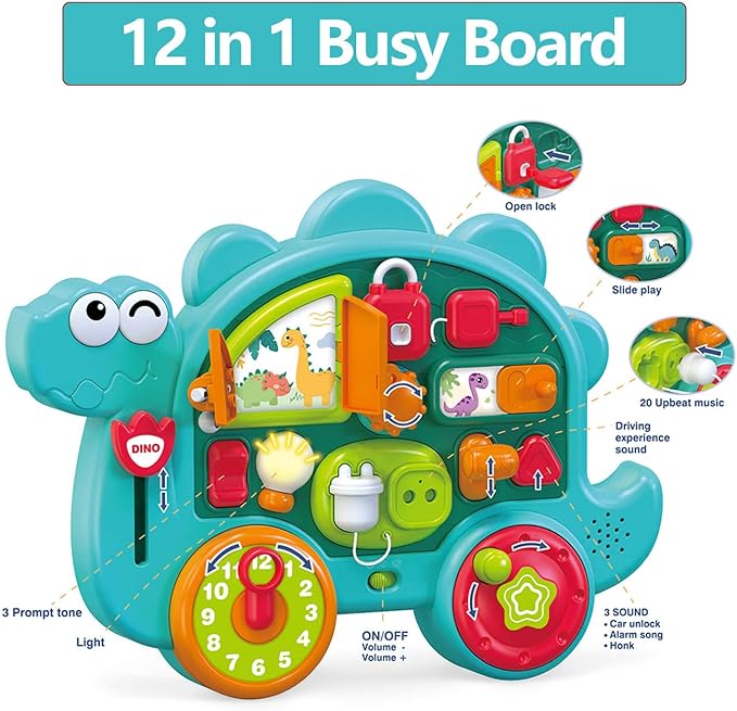 Montessori Toys for 1 Year Old Boy Girl, Busy Board Sensory Activities Educational Toys for 12-18 Months Toddler, 1 St Birthday Gift