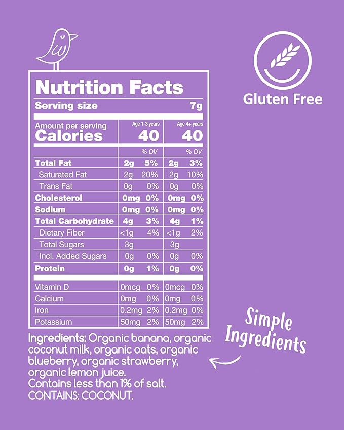 Amara Breakfast Oat Melts - Organic Toddler Snack - Single Serve Fiber-Packed Oat Bites with Real Fruit, No Added Sugar, Quick Dissolving, Blueberry - 12 Pack