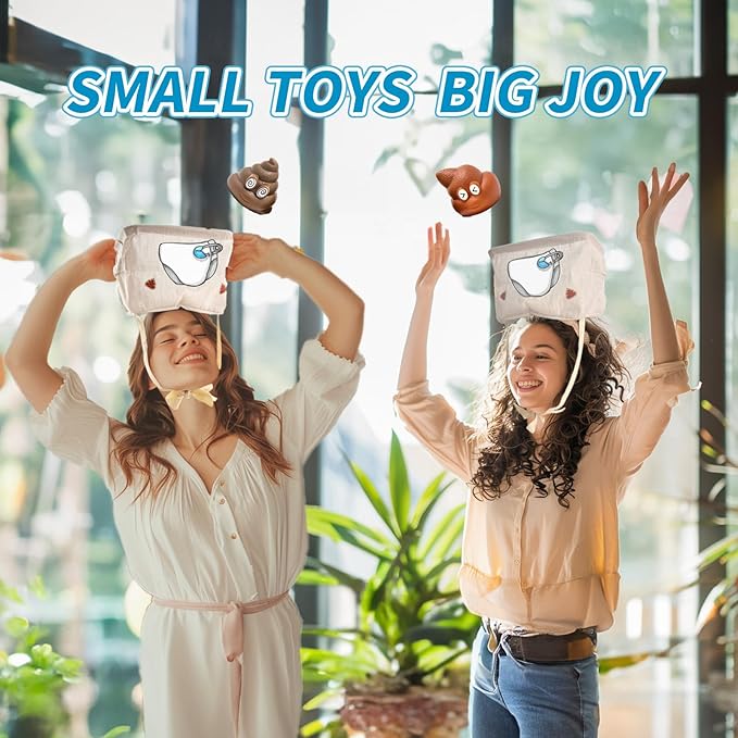2 Sets Baby Shower Games Funny Activities - Funniest Baby Shower Game Ever, Ice Breakers for Boy or Girl, Poop Shape Toss Challenge (Blue)