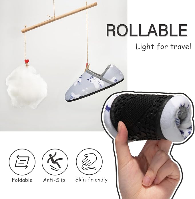 ATHMILE House Slippers for Women Men Indoor Barefoot Slippers Socks Furry Slip on House Shoes Cozy Comfy for Home Bedroom Travel Yoga