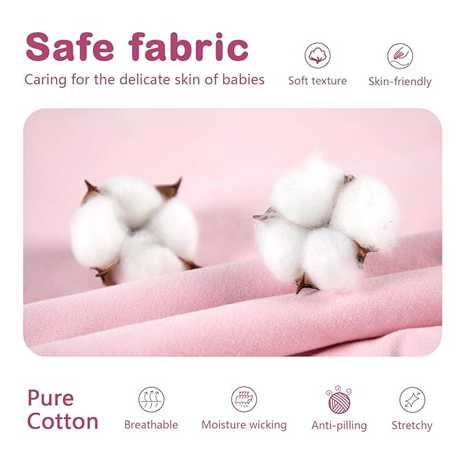 Mosebears Sleep Sack Baby Winter Wearable Blanket with 2-Way Zipper,2.5 TOG Cotton Sleep Sack Unisex (Blush, 0-6 Months)