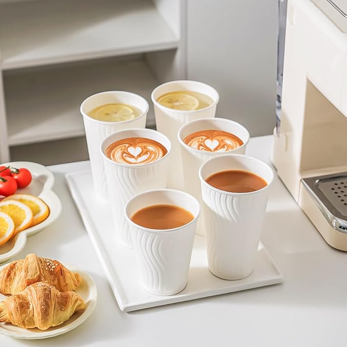 12 oz Disposable Coffee Cups 500 Count Value Pack, Hot Coffee Cups for Hot/Cold Drinks, Insulated Paper Coffee Cup for Party, Office, Home, Travel