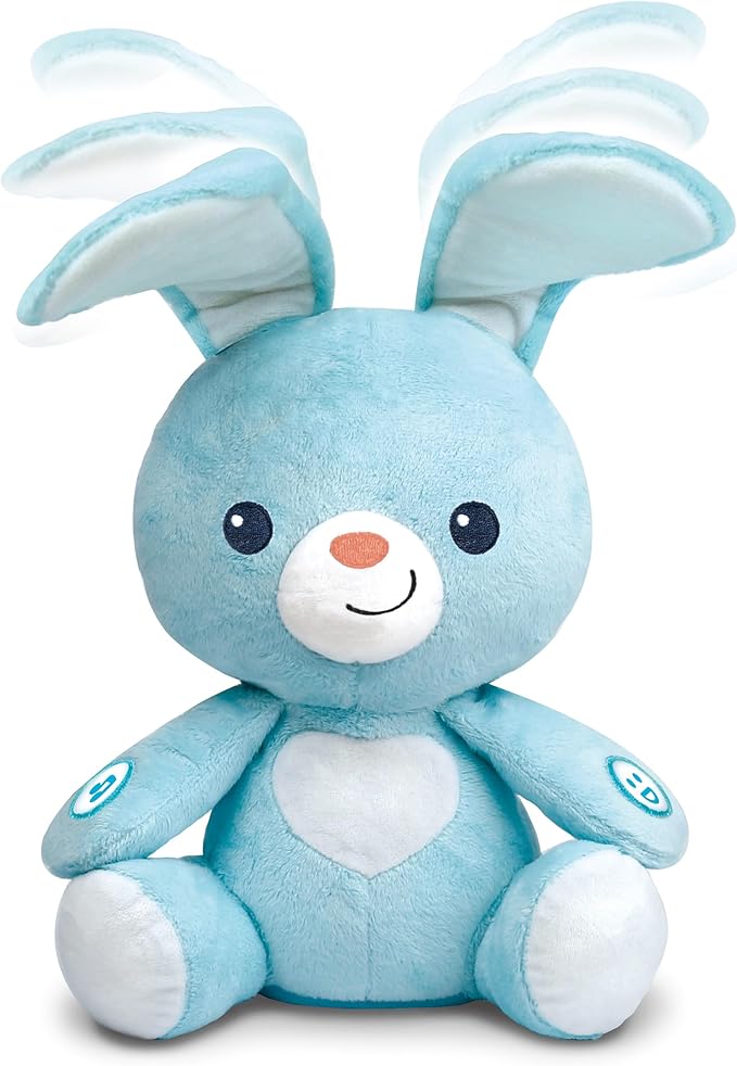 winfun Peekaboo Light Up Bunny – Interactive Plush Toy for Babies, Plays Peekaboo with Sounds & Melodies, Soft Tactile Fabric, Satin Ribbon Tags, Ages 6 Months & Up