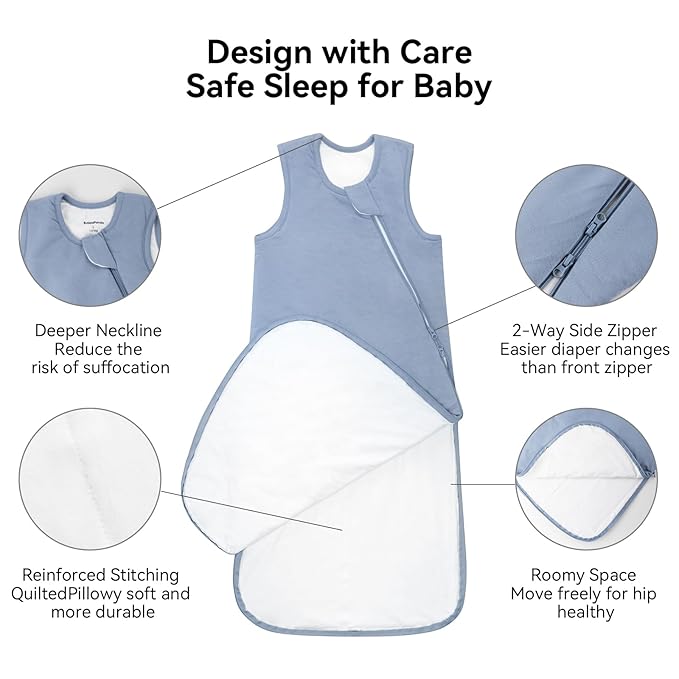 Rayon Made from Bamboo Sleep Sack 18-24 Months 2.5 Tog Winter Warm Ultra Soft Baby Wearable Blanket 2t Toddler Sleep Sack for Babies Unisex Girl Boy 2-Way Zipper Quilted Thick Baby Sleeping Bag