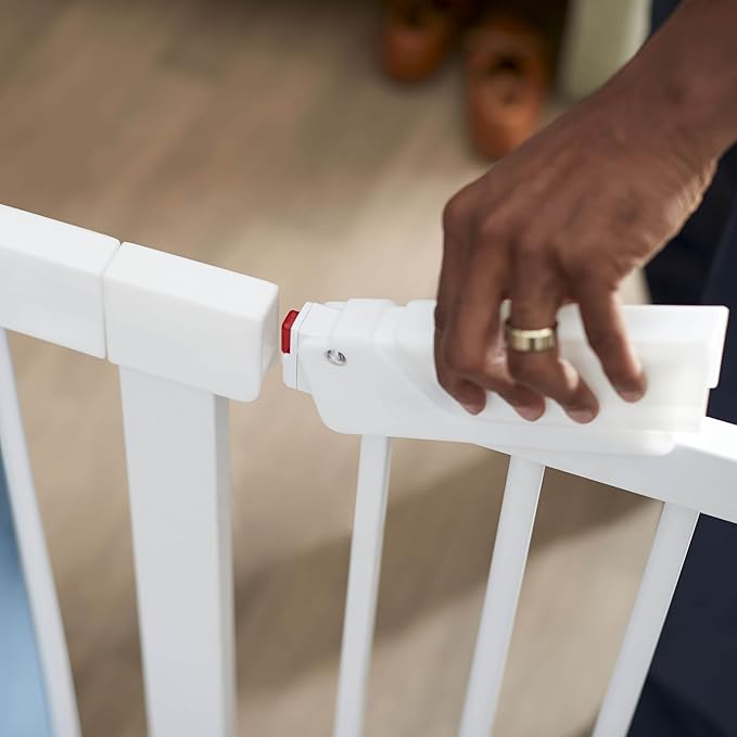 Safety 1st Pressure Mounted Baby Gates for Doorways with SecureTech, Baby Gate with Door, Pet-Friendly Design, No Drilling, 29-38"