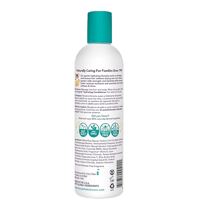 Fairy Tales Curly Q Kids Shampoo all Types of Curly Hair - Hydrating Hair Shampoo- Paraben , Sulfate , Gluten and Nut Free - 12 oz