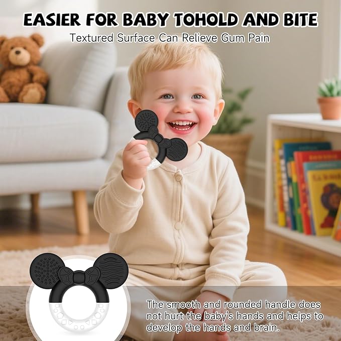 Baby Teething Toys,Teether for Babies 3+Months,BPA Free Soft and Silicone Teething Relief Soothing Sore Gums Baby Chew Toys