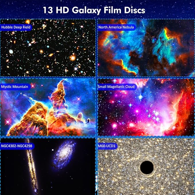 Star Projector,Upgraded Planetarium Projector for Bedroom,Educational Audio Galaxy Projector with 4K Replaceable 13 Galaxy Discs,Sky Light Living Room Decor,Night Light for Kids Room Valentines Gift