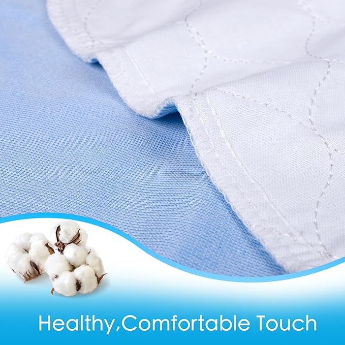 Waterproof Reusable Incontinence Bed Pads Washable Incontinence Underpads 10 Cups Absorbency, Mattress Protector for Adults, Kids and Pets(34”X 52” inch)