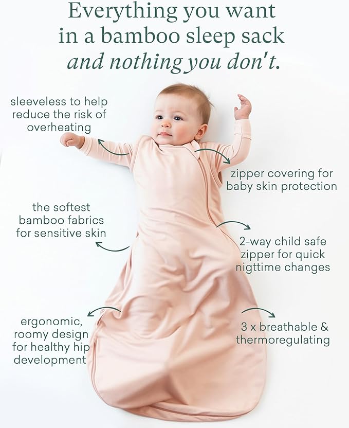 Supersoft Sleep Sack 0.5 TOG, Premium Bamboo Viscose Sleeping Bag Thin Baby Wearable Blanket 2-Way Zipper Sleep Sack