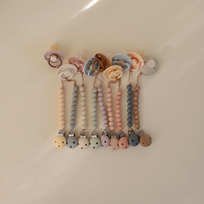 mushie 100% Silicone Baby Pacifier Clip BPA Free | Hera (Stone)