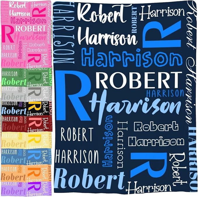 Personalized Baby Blanket for Girls and Boys,Super Soft Custom Baby Blanket with Name,Customized Swaddle Blankets Throw for Newborn,Infant,Toddlers