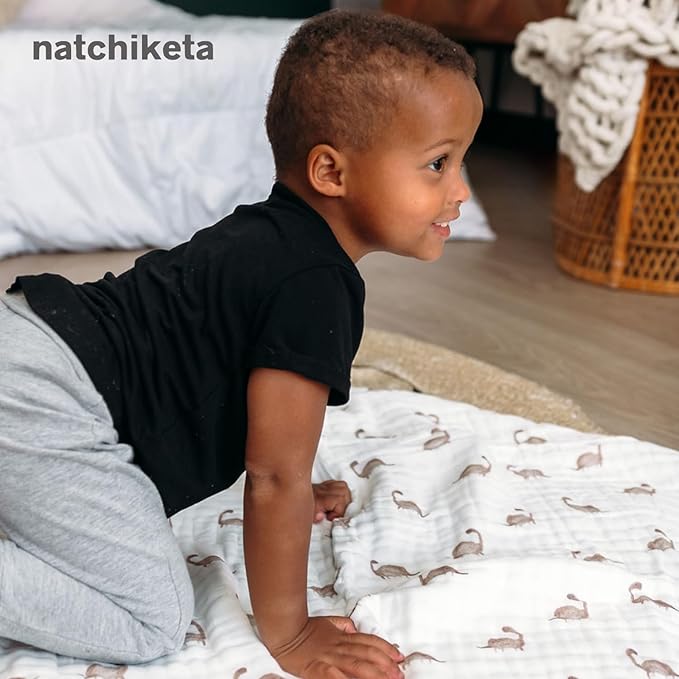 Organic Cotton Muslin Baby Blanket for Boys and Girls - Luxurious Soft Toddler Quilt for Swaddling - Gender Neutral Blankets Makes a Great Neutral Star
