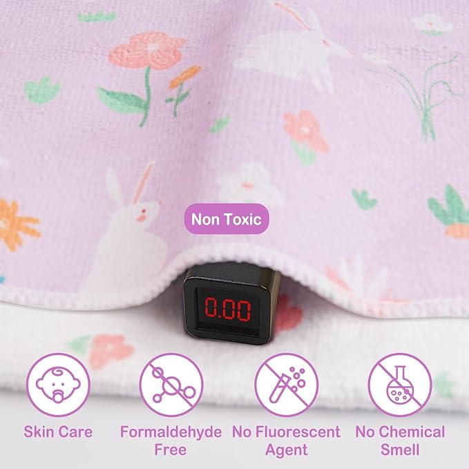 Viviland Baby Washcloths, Super Soft Baby Bath Towels for Newborn 24 Pack, Absorbent Face & Body Wash Cloth for Baby Girl, Purple-Rabbit Pattern, 9 x 9 inch