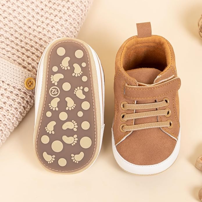 CENCIRILY Baby Boys Girls High Top Sneakers Soft Soles Anti Skid Infant Ankle Shoes Toddler Prewalker First Walking Crib Shoes