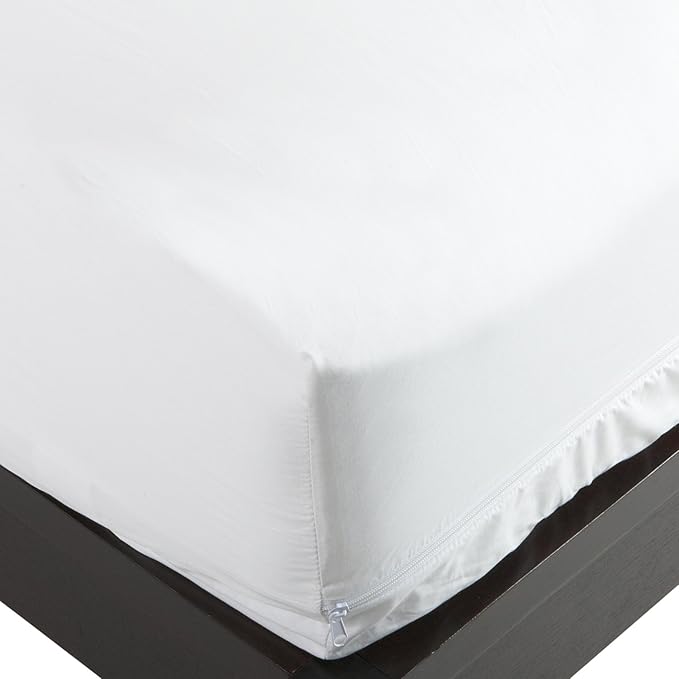 National Allergy Superior 100% Cotton California King Mattress Protector Zippered - 73" x 84" x 9" - Hypoallergenic Bed Encasement - Breathable Dust Proof Cover - Oeko-TEX Standard 100 Certified